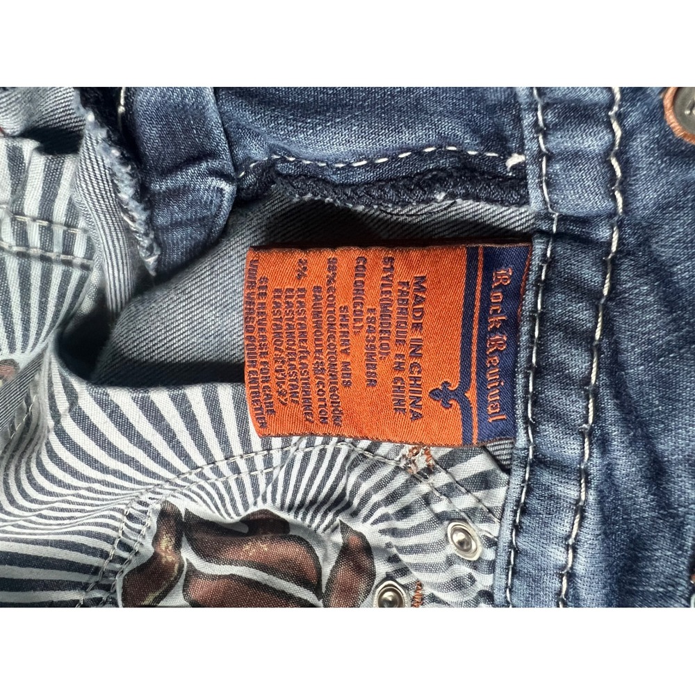 Rock Revival Sherry Mid-Rise Bootcut Jeans Light Wash Distressed Blue Denim 25 - Picture 16 of 16